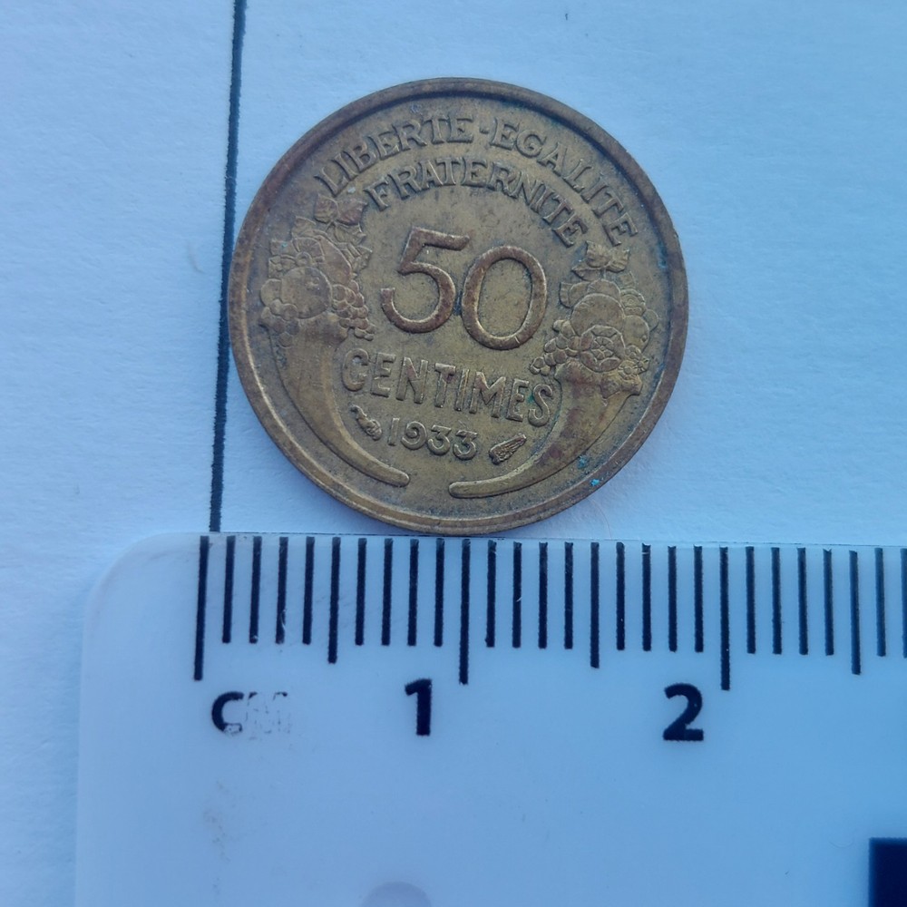 French 50 Centimes 1933