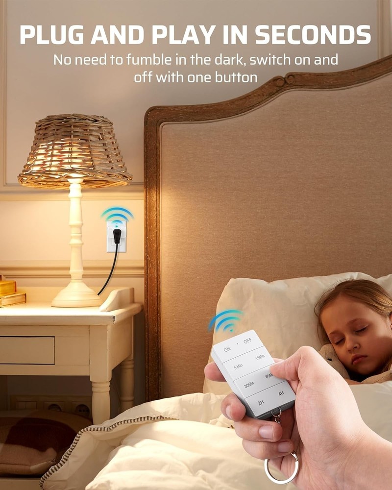 DEWNEWILS Remote Control Outlet with Timer, Indoor Remote Timer Outlet, 100FT...