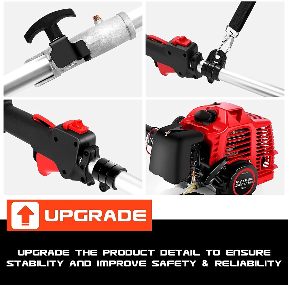 Upgraded Pole Saws Gas Powered 58CC 2 Cycle Extendable Pole Saws Tree Trimming