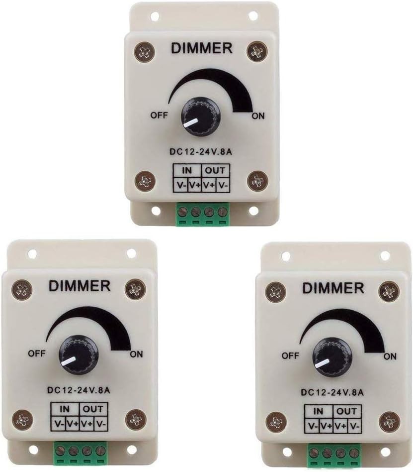 Compact 8A LED Strip Dimmer – 3 Controllers for Effortless Lighting Control