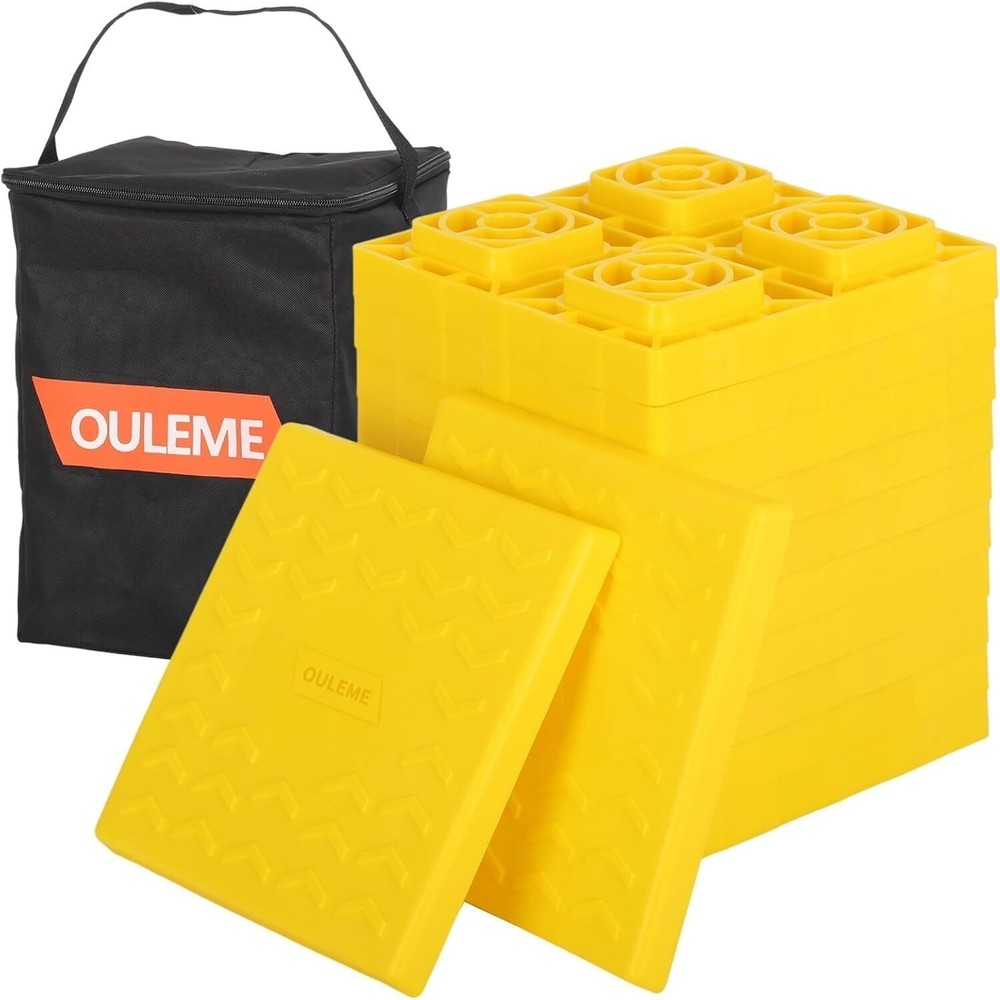 RV Leveling Blocks Stackable Jack Blocks Interlocking Leveling Pads 12 Pack