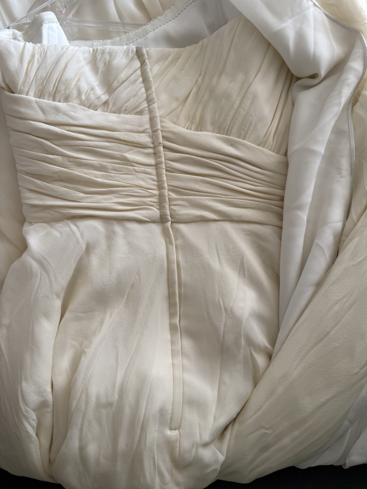 Ivory Strapless Sleeveless A-Line Full-Length Wedding Dress with Train - Size 10