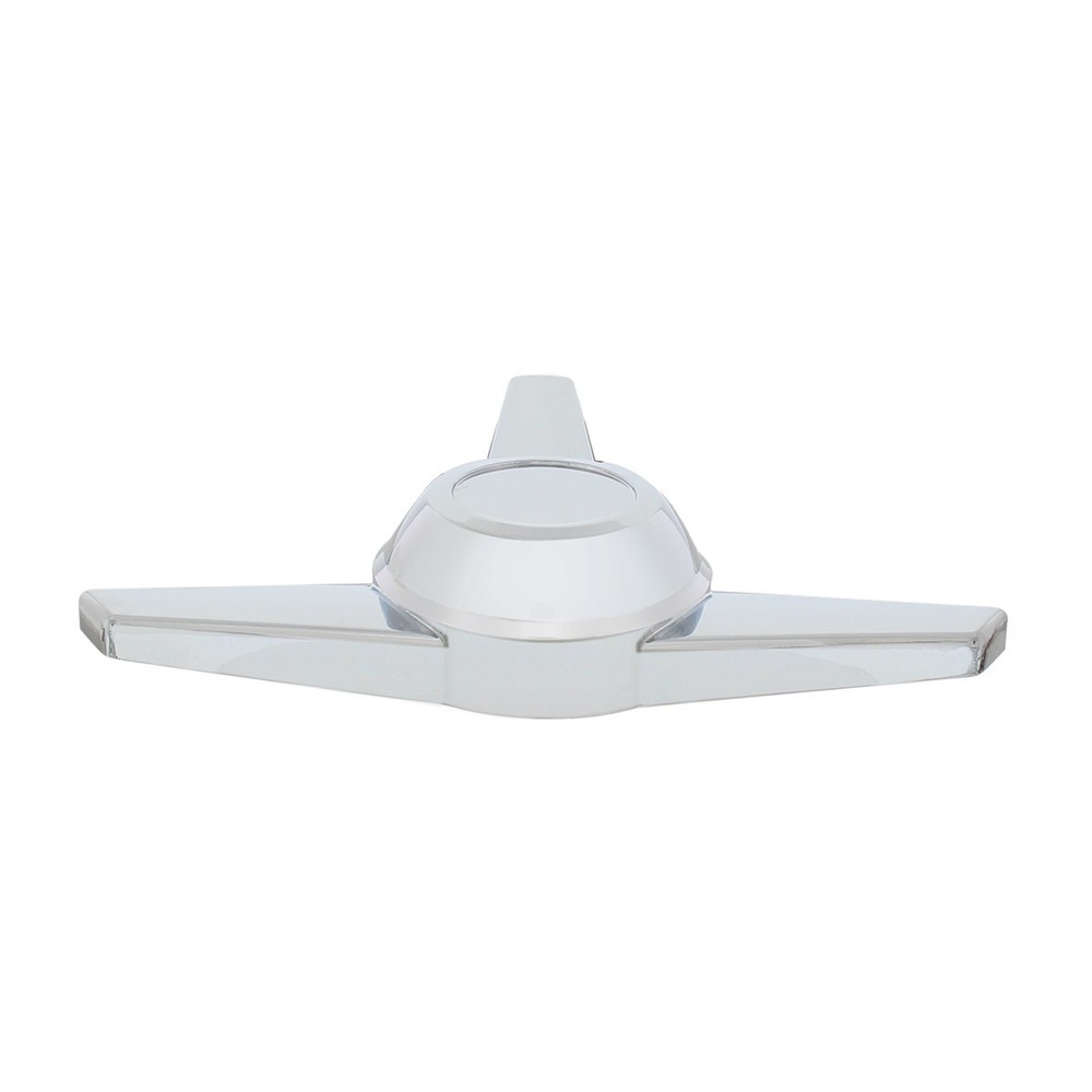 3 Extra Large Straight Bar Hub Cap Spinner - Chrome Plastic