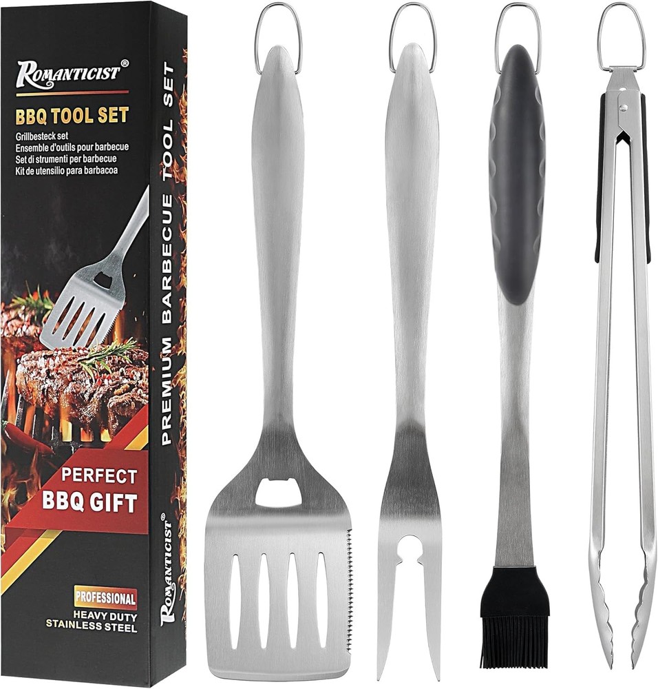 4pcs Heavy Duty Grill Accessories Top Chef Professional Grill Tool Set & Basic