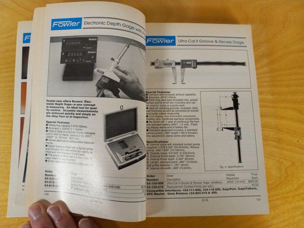 Fowler Quality Measuring Instruments & Precision Tools Catalog (c) 1990, 520 pgs