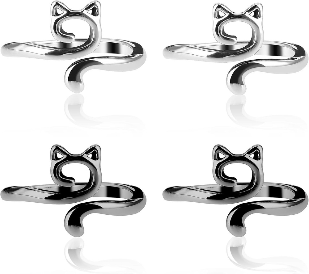 Efficient 4pcs Cat-Shaped Knitting Rings - Enhance Your Crafting Experience