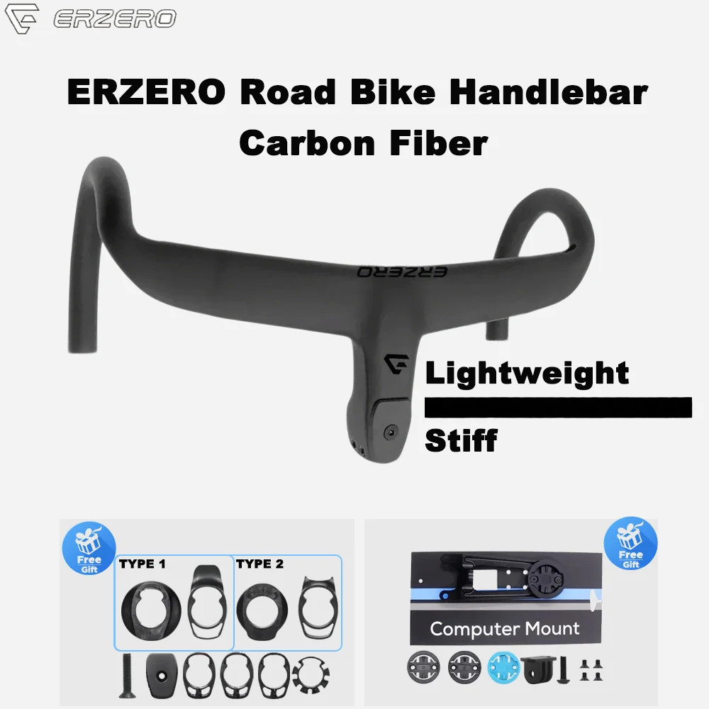 Carbon Road Bicycle Handlebar Full Internal Cable Di2 Integrated Cockpit