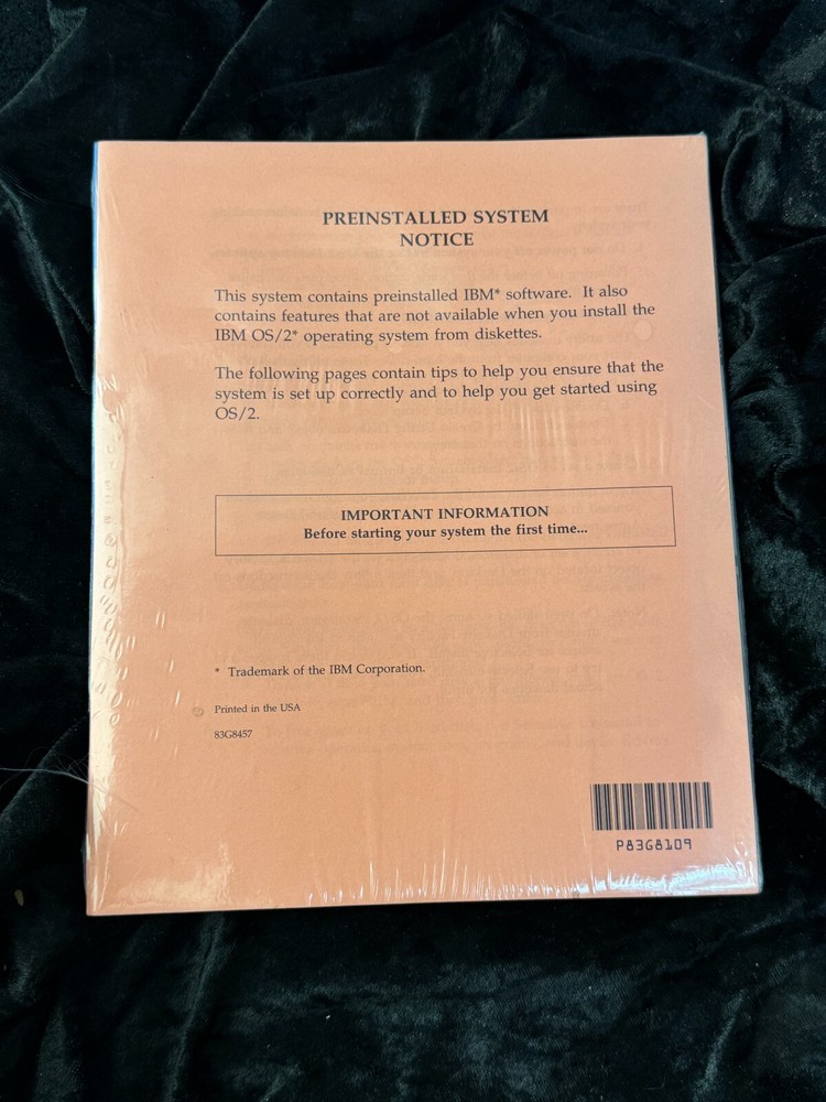 IBM OS/2 Operating System Software Information Sealed Packet