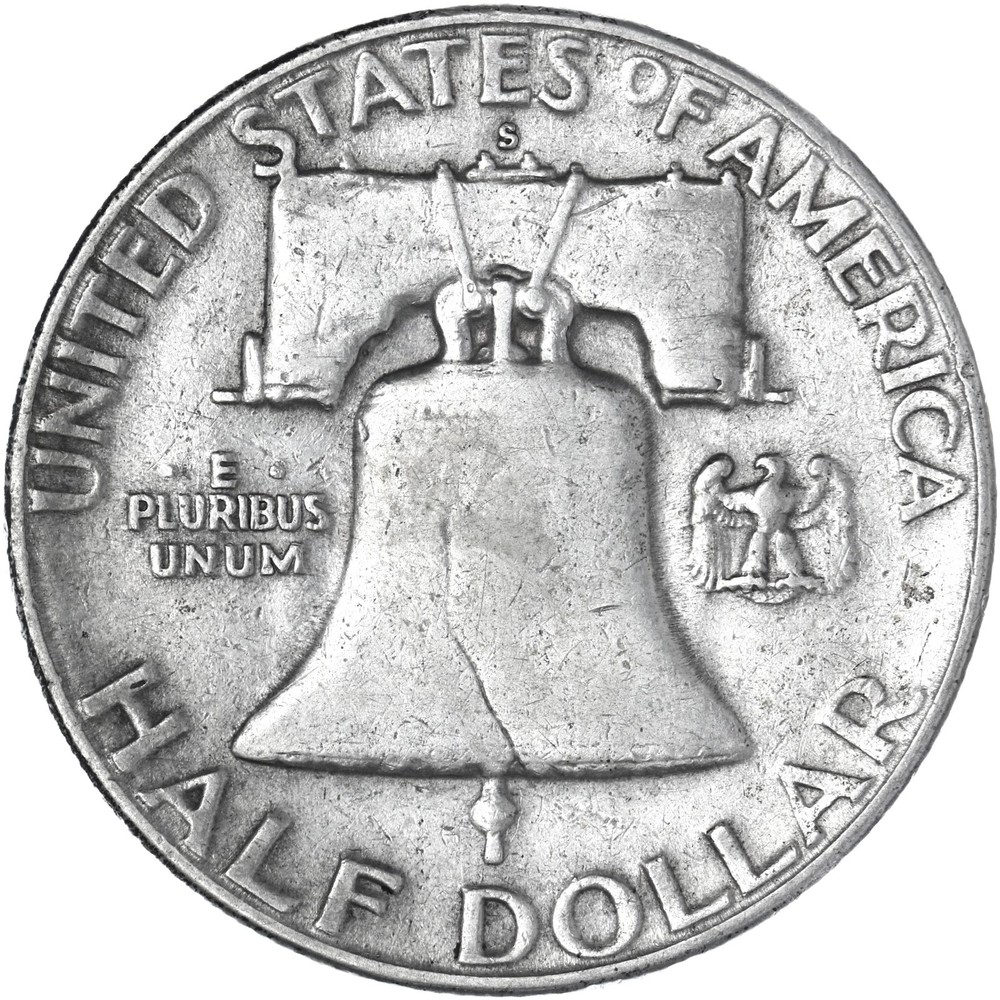 1954 S Franklin Half Dollar Very Fine 90% Silver