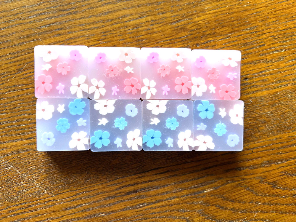 8 Cherry Blossom Erasers, Version 1, New and Unused