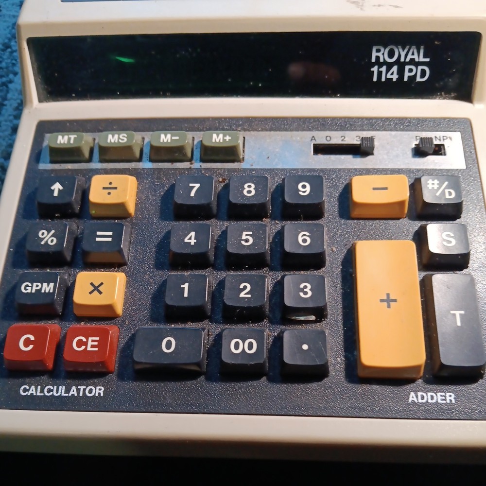 Roayal 114 PD Professional Ribbon Printing Calculator Adding Machine Tested Work