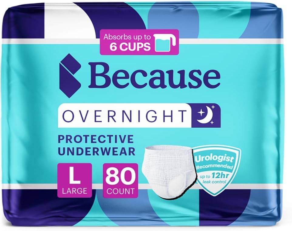 Because Overnight Absorbency Pull Ups - Adult Large (80 Count), White