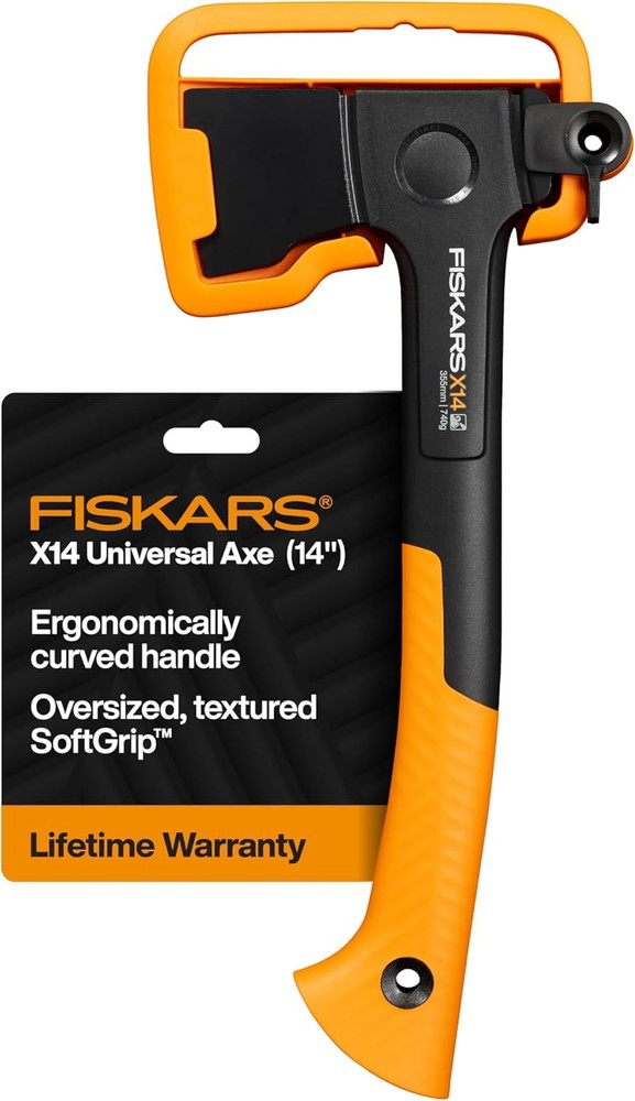 Fiskars X14 Universal Hatchet, 14" Forged Steel Blade
