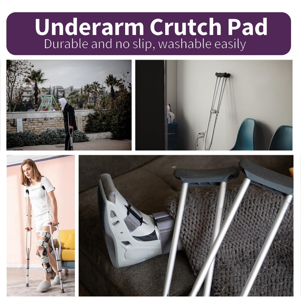 Replacement Crutch Pads, 2 Pack Padding, Underarm Sets-Padds