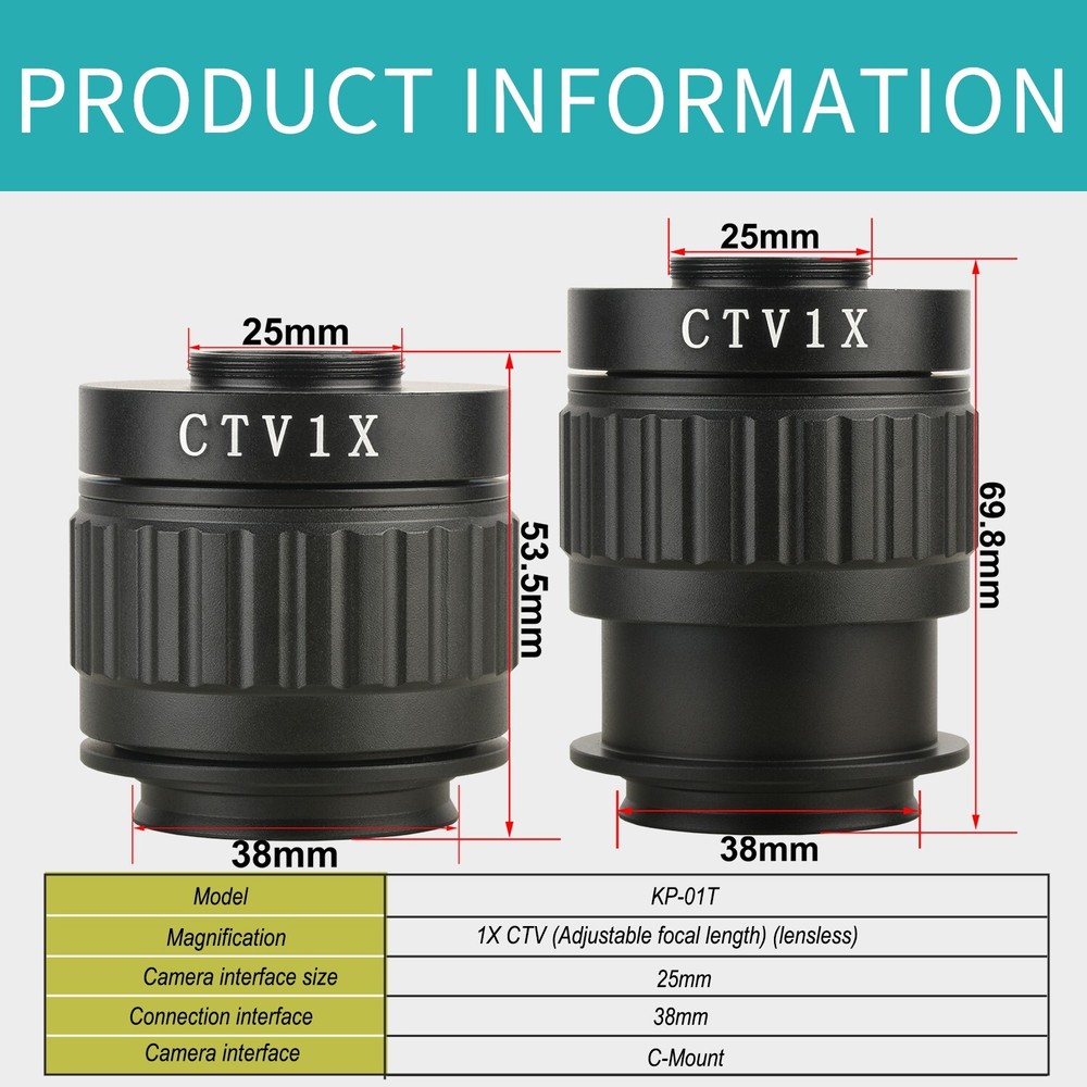 KOPPACE 1X Microscope Interface Adjustable Focal Length 38mm Mounting Interface