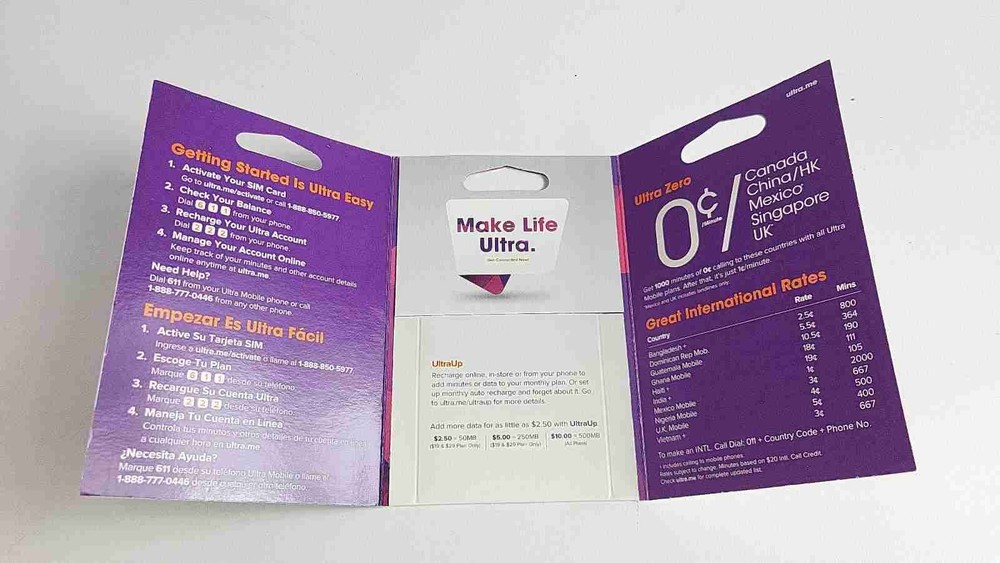Ultra Mobile Commissionable Sim Card - No Plan - Full And Micro Sim