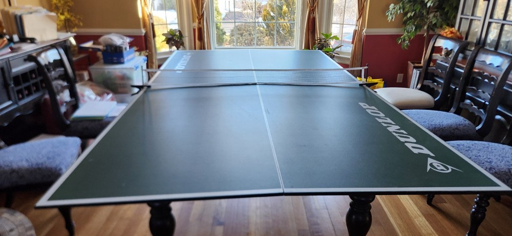 9ft Dunlop Green Ping Pong Conversion Table with Net