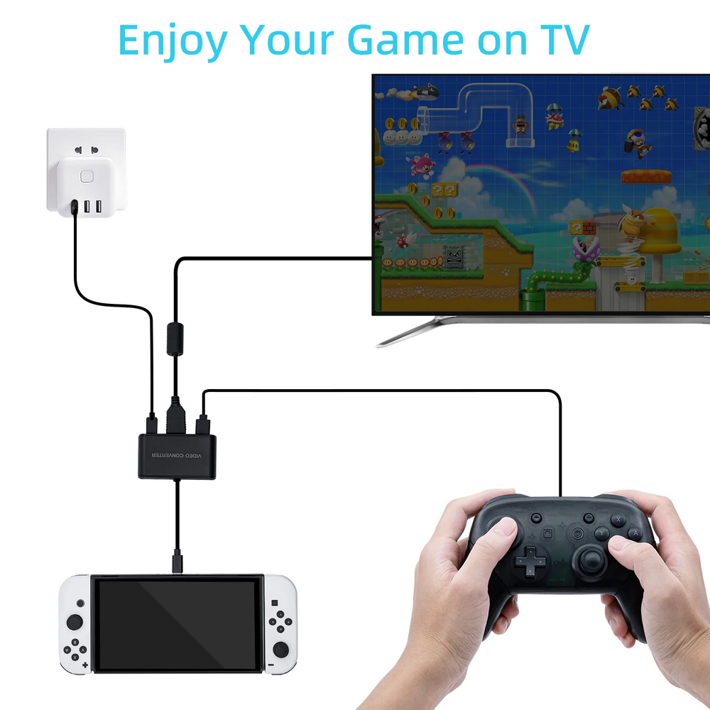 DOBE 1080p Portable Video Converter for Nintendo Switch/Switch OLED/Steam Deck