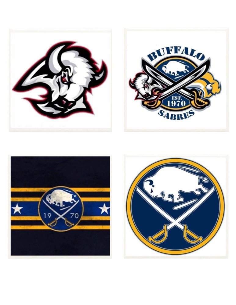 Buffalo Sabres Themed 4x4 Ceramic Coasters Handmade