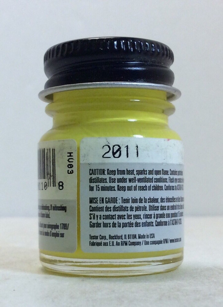 Testors 2011 Cadmium Yellow Light Enamel 1/2oz Bottle