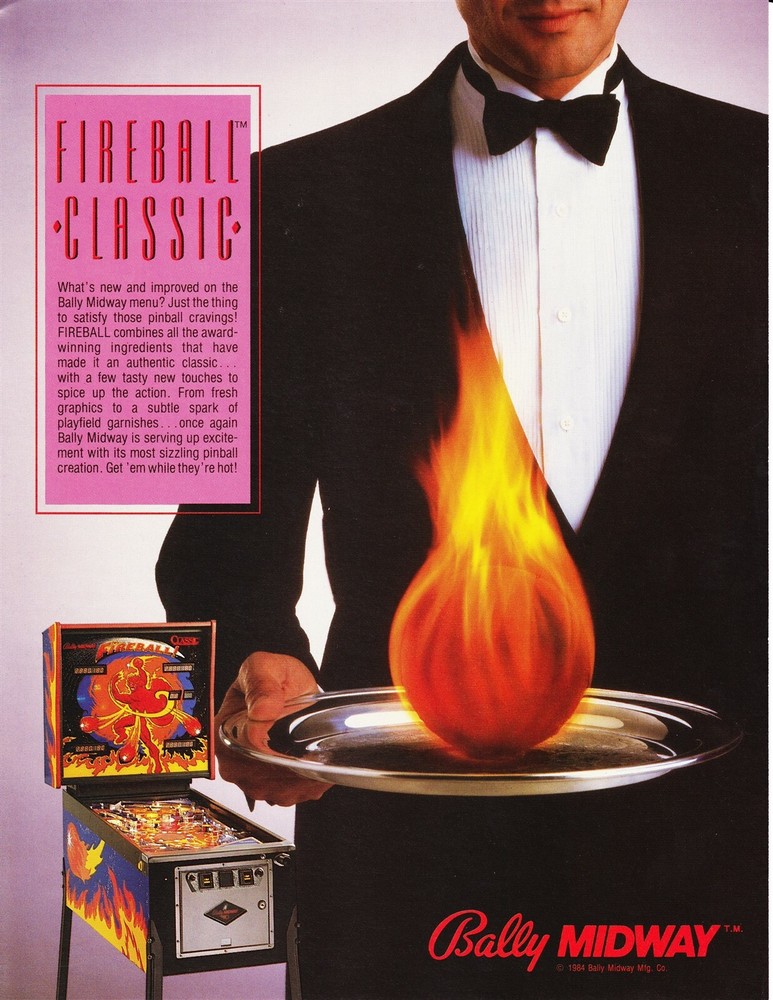 Fireball Classic Bally Pinball Flyer Mint / Brochure