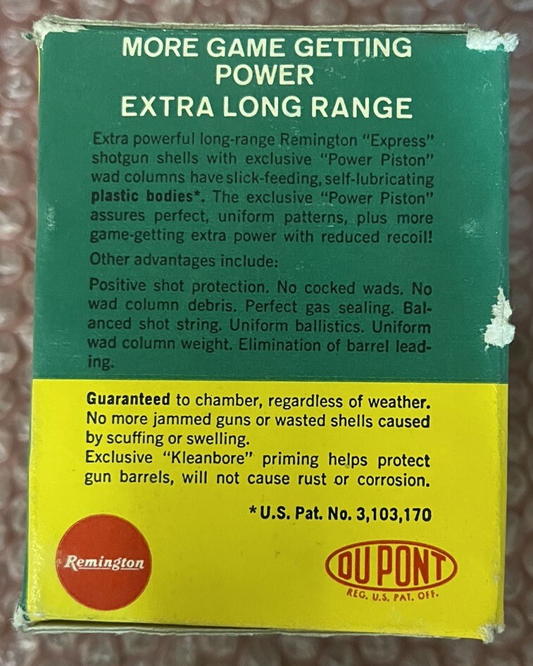 REMINGTON 3" Magnum Express Empty BOX Kleanbore 20 ga “Power Piston”