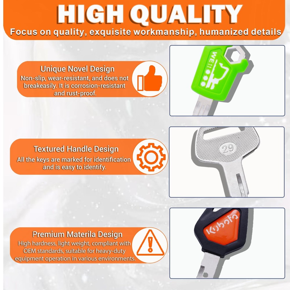 Multi Type Heavy Equipment Master Keys, 22 Contractor Machinery Ignition Exca...