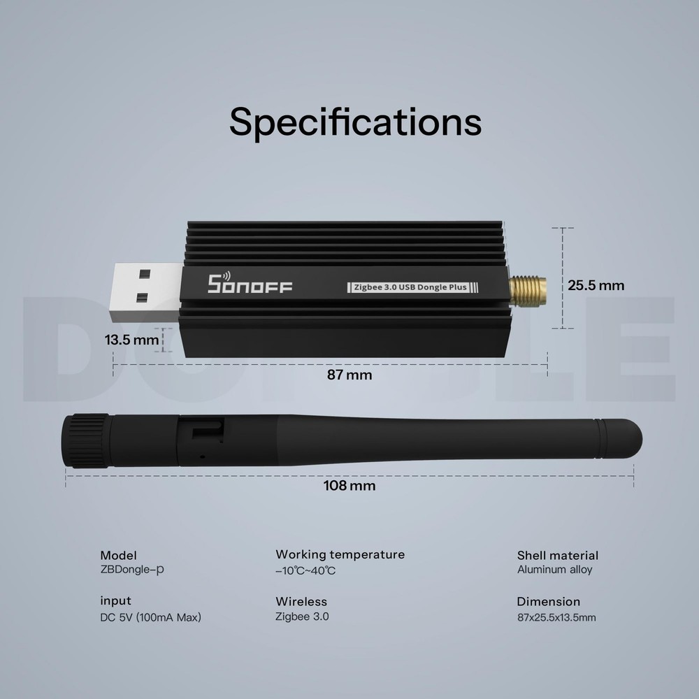 SONOFF Zigbee 3.0 USB Dongle Plus Gateway, Universal Zigbee USB Gateway with ...