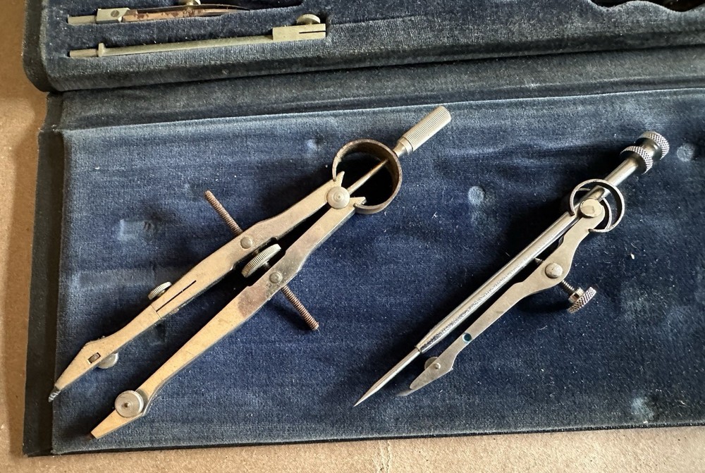 Vintage Draftsman Set Dietzgen Reliance & Bruning Germany Drafting Tools
