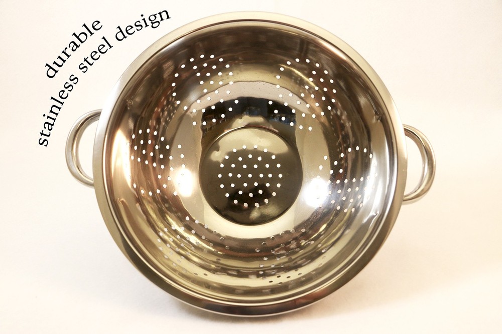Heavy Duty Handles And Selfdraining Solid Ring Base Stainless Steel Colander 5 Q