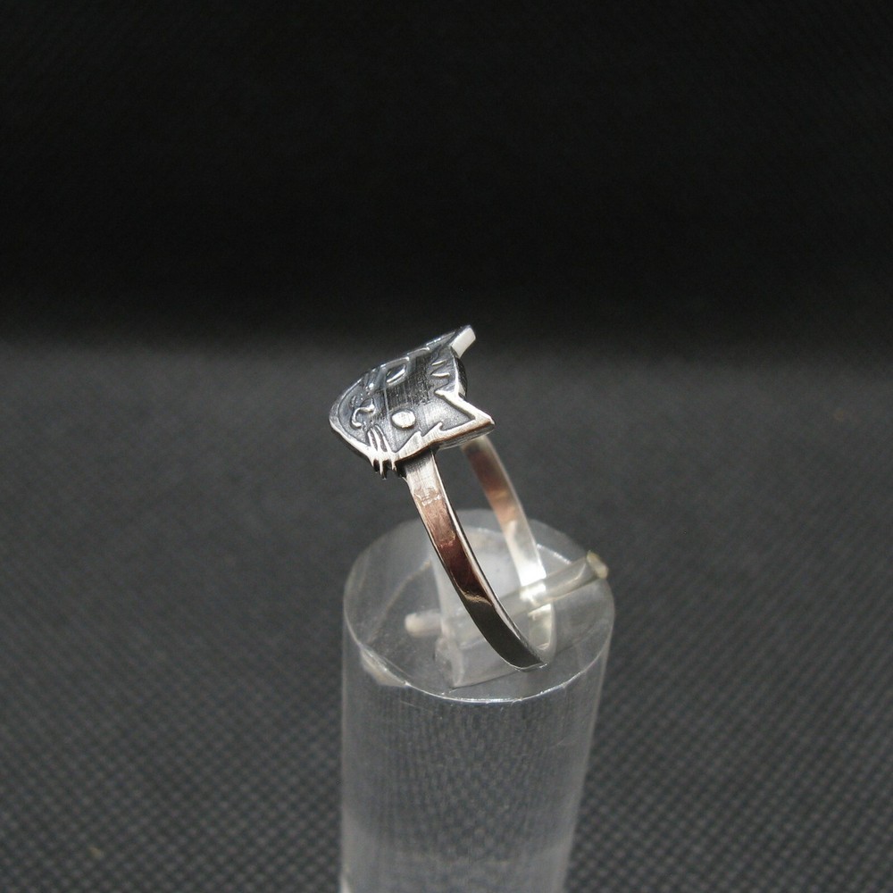 Handmade Sterling Silver Ring Cat Genuine Solid Stamped 925 Empress