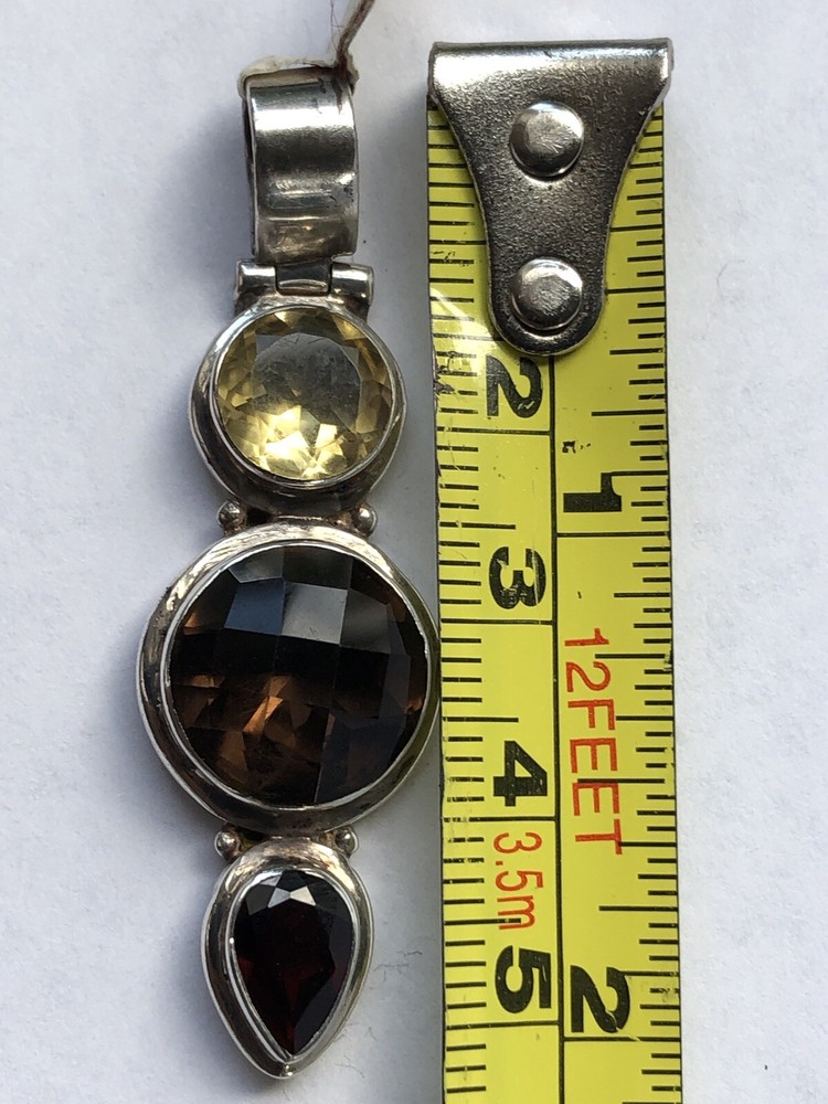 Handcrafted Mixed Gemstones Pendant 2”