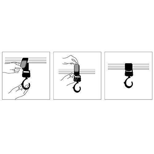 Walker/Rollator/Crutch Universal Multi-Purpose Hooks - Black - 1 Pair