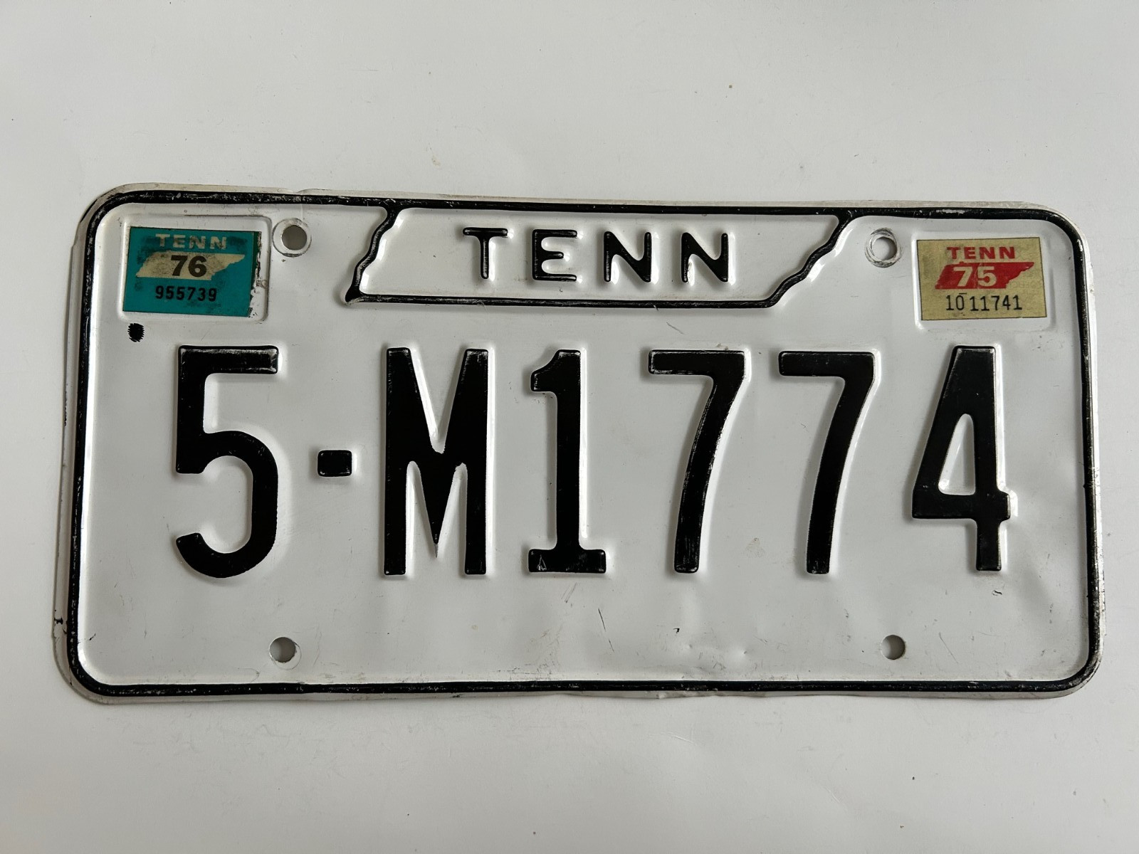 1975 1976 Tennessee License Plate Stickers on 1971 base Sullivan County