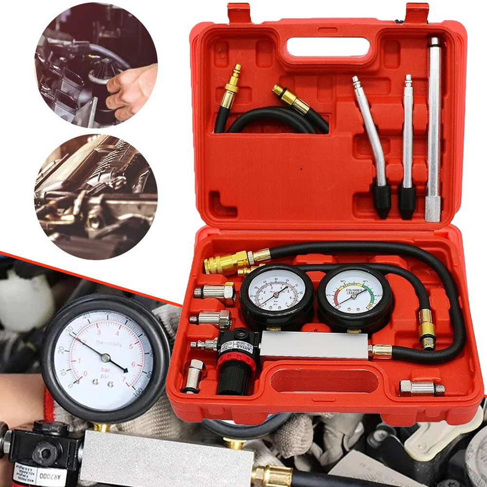 Multi-Function Cylinder Leak Down Tester Gasoline Engine Compression Gauge Test