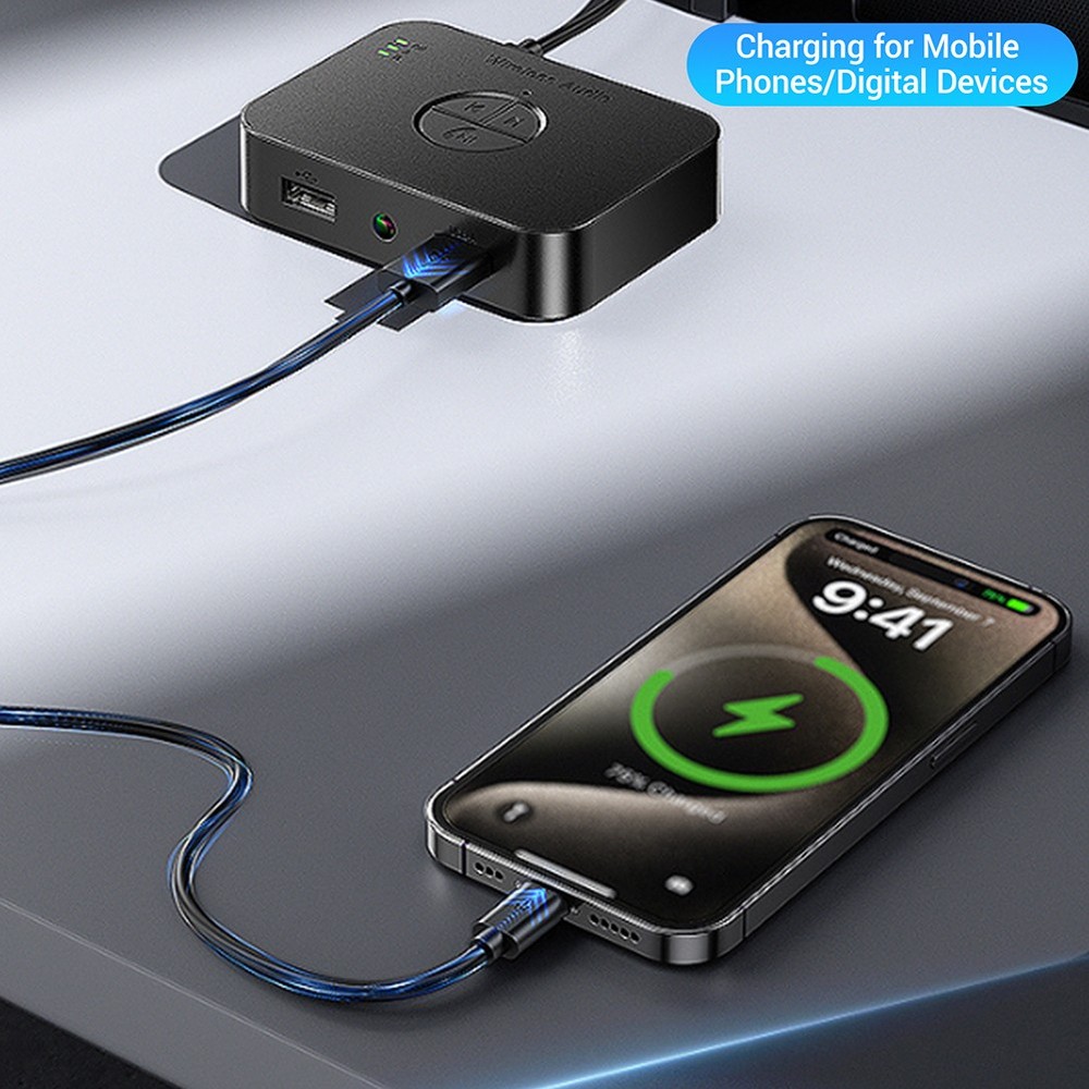 Bluetooth 6.0 Receiver Wireless Audio Adapter with Low Latency, for Speakers