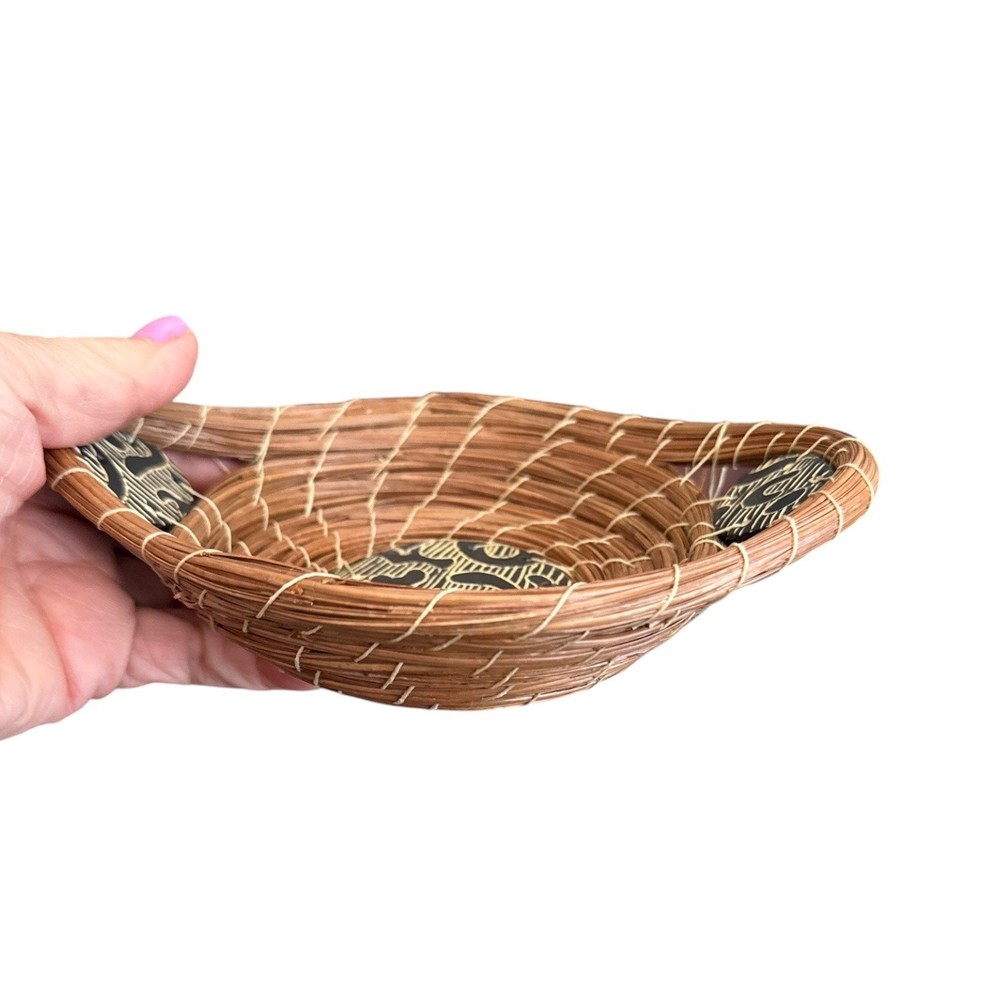 Hand Made Decorative Pine Needle Basket Tile Inserts by Melanie Walter