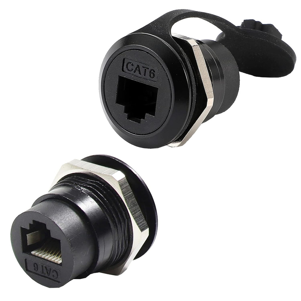 2Pack RJ45 Panel Mount Coupler, Ethernet LAN Pass through Connector, CAT6 Female