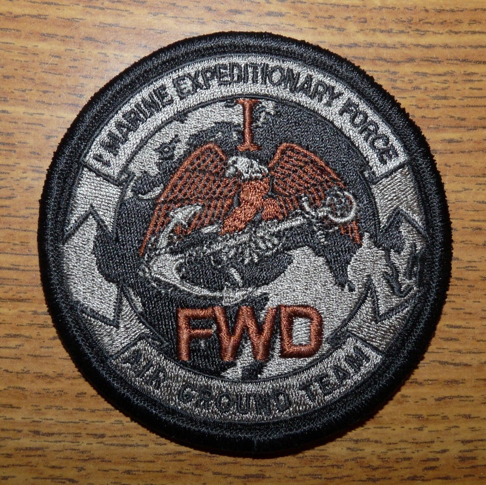 US USMC 1st Marines Expeditionary Force Air Ground Team Subdued Hook-Back Patch