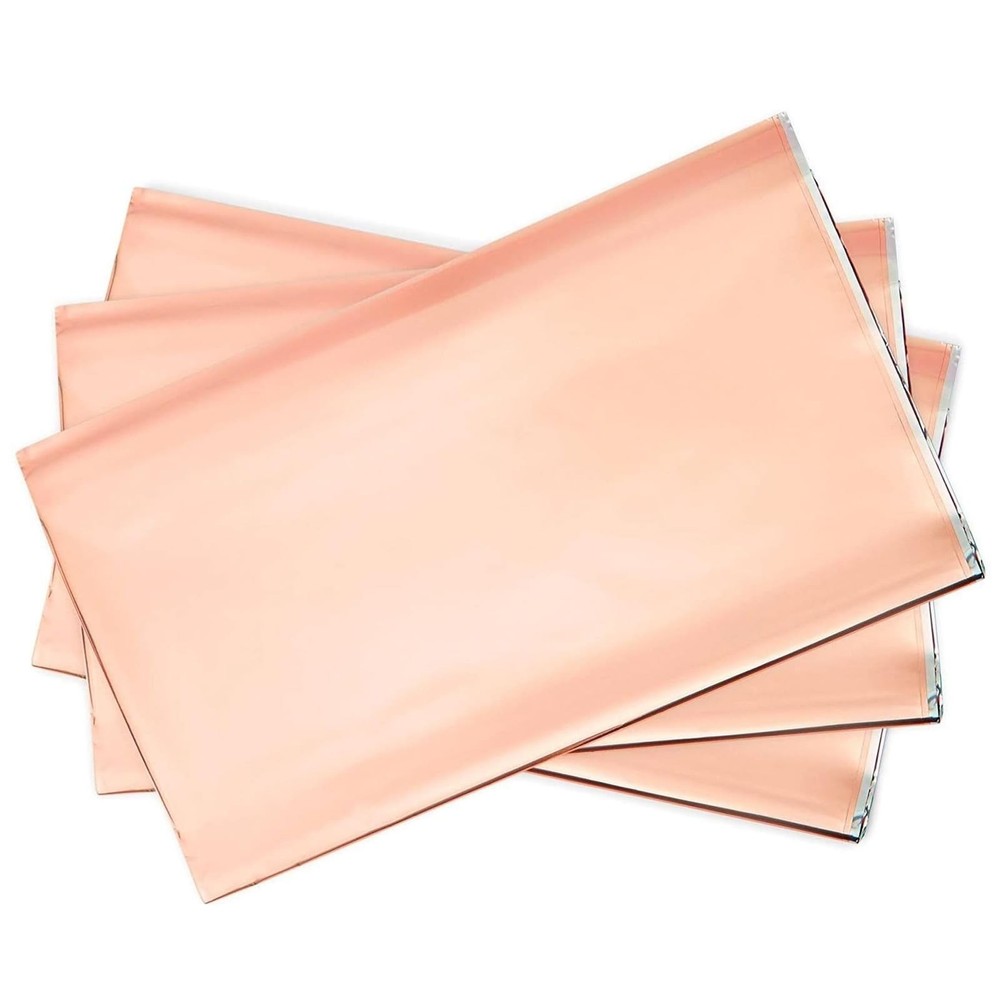 Sparkle and Bash Rose Gold Plastic Rectangular Tablecloth - Easy-Clean Dispos...