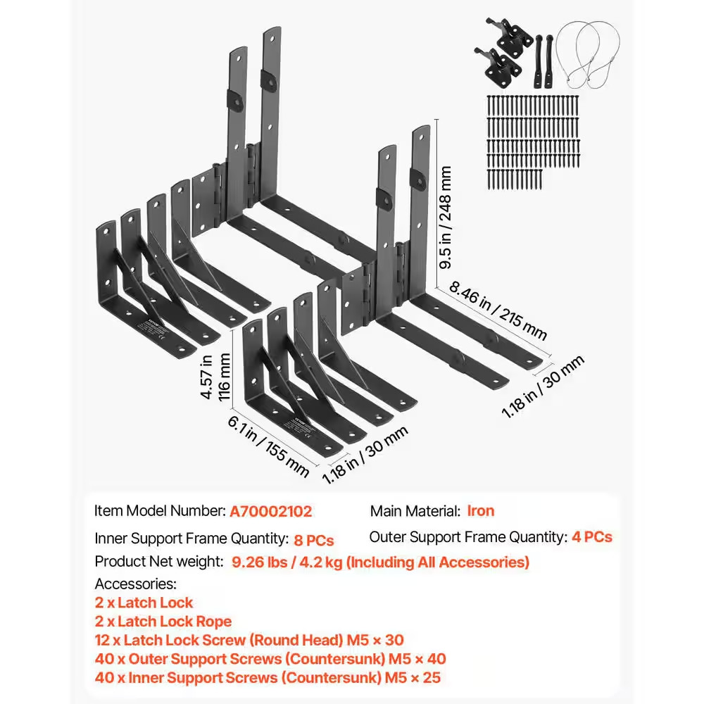 Gate Corner Brace Bracket, 2 Sets, anti Sag Gate Frame Hardware Kit, Gate Frame