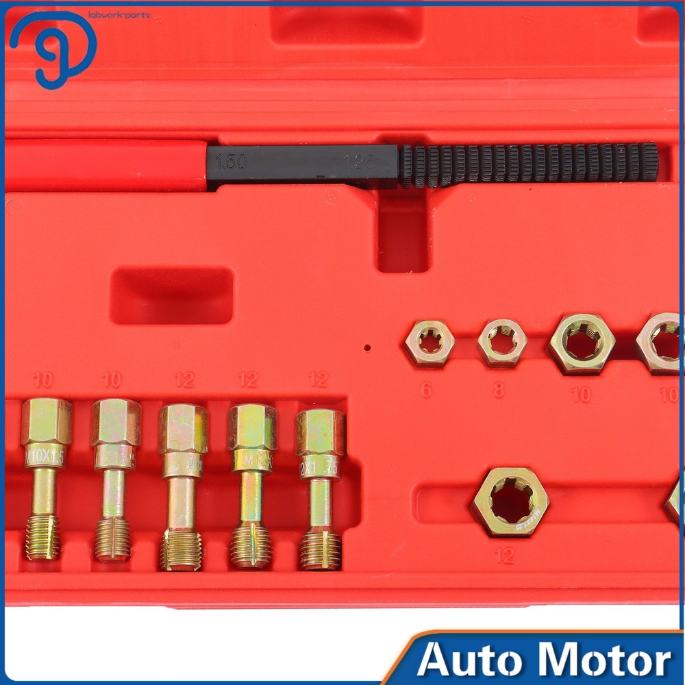 15-Piece Metric Thread Chaser Set M6 M8 M10 M12 Thread Restorer Tool Thread Set