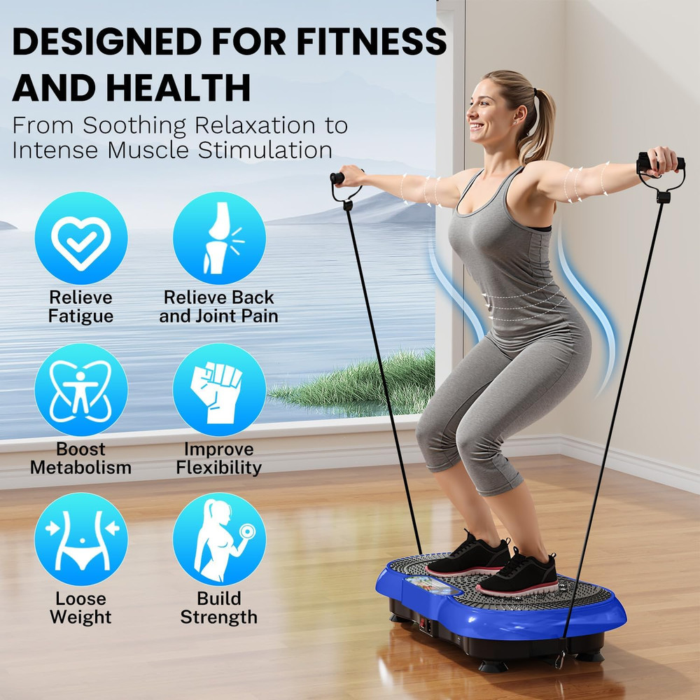 Vibration Plate Exercise Machine, Lymphatic Drainage Machine for Weight Loss, 10