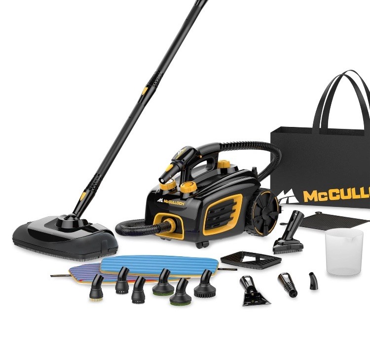 20 pc McCulloch Canister Steam Cleaner MC1375 1500W 48oz w/accessories New
