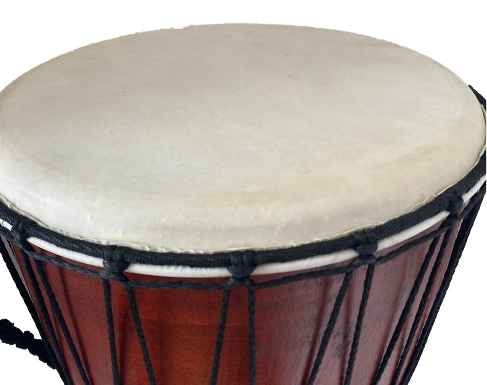 GRADE B X DISPLAY Painted Djembe Drum with Goat Hide and Aboriginal Dot Pattern