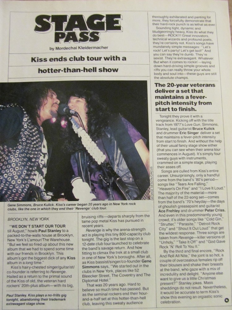 Kiss, Full Page Vintage Clipping