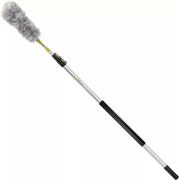 DocaPole Microfiber Duster with Telescopic 5-12 Ft Extension Pole cleaning kit