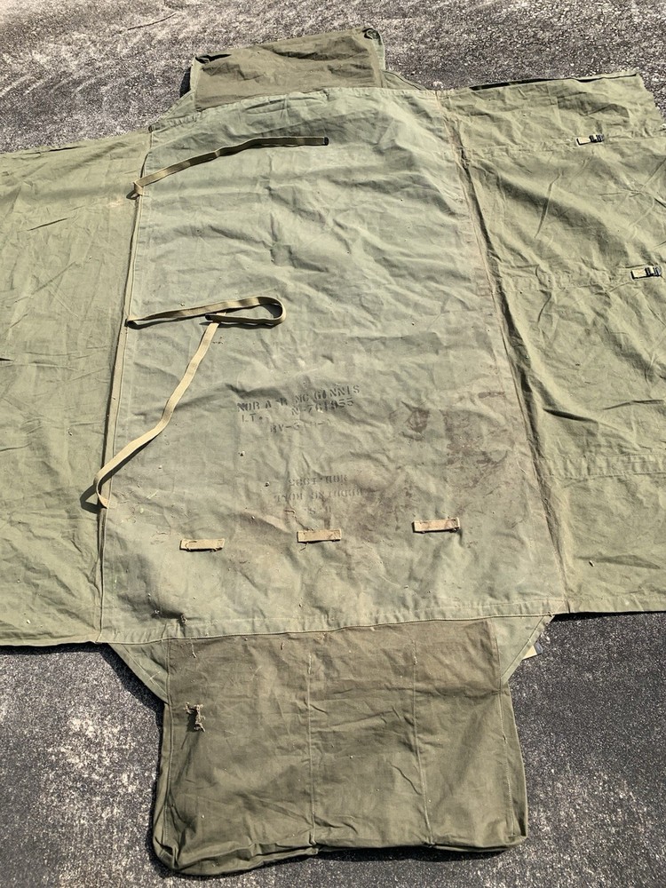 ORIGINAL 1943 WWII US ARMY OFFICER Canvas M1935 BEDDING ROLL- Named