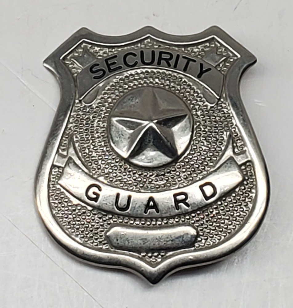 Vintage Security Guard Badge Security Enforcement Officer Silver