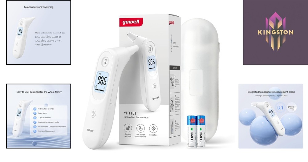 Baby-Friendly Digital Ear Thermometer with Backlit Display - 2 Second Measure